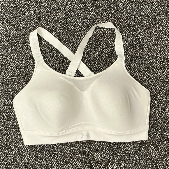 EUC Under Armour UA Infinity High Impact Sports Bra WHITE Size XL #1351994 - Picture 4 of 8